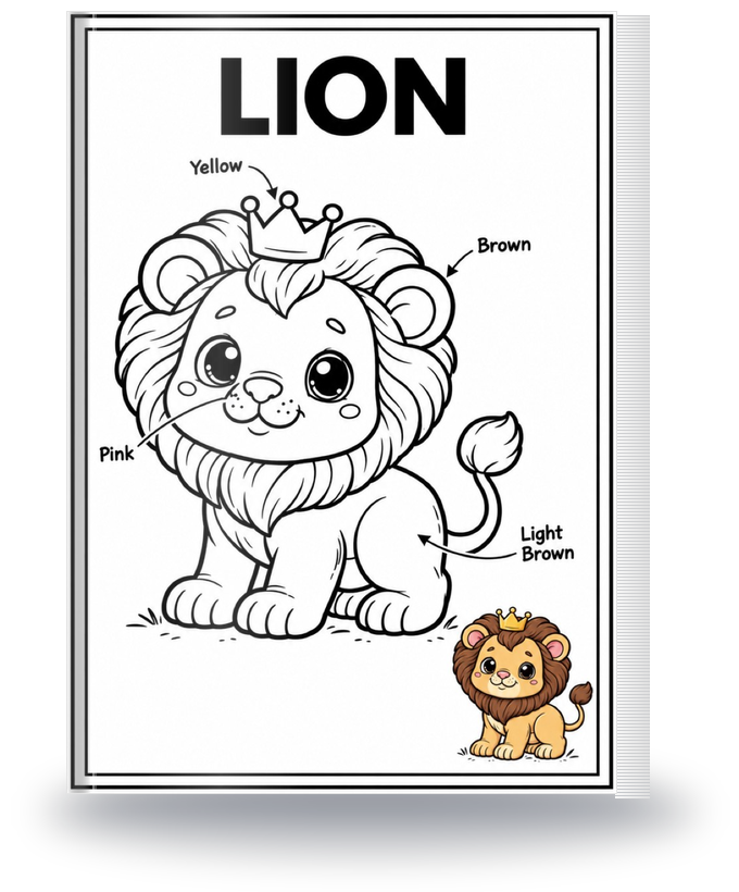 Animal Coloring Book 3D Mockup
