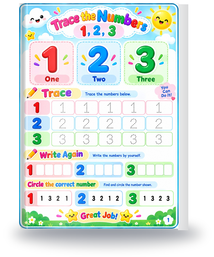 Numbers 1 to 100 3D Mockup